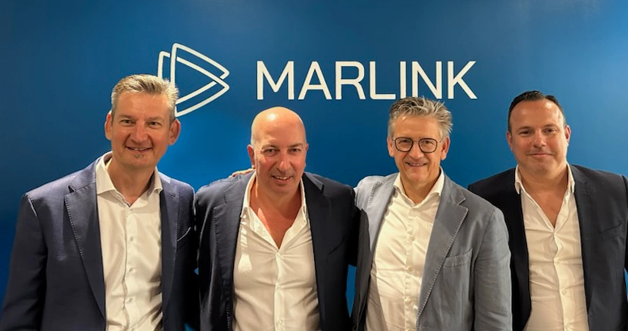 Mike Bauwens, CEO, Telemar, Evangelos Andriotis, CEO, TNL, Erik Ceuppens, CEO Marlink Group and Panagiotis Spanos, Managing Director, TNL